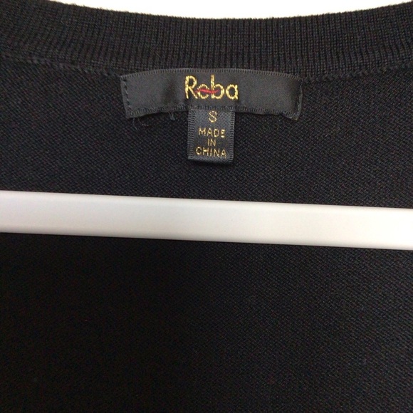 Reba black rhinestone sleeveless size S knit top scoop neck Goth Whimsigoth - Picture 4 of 6